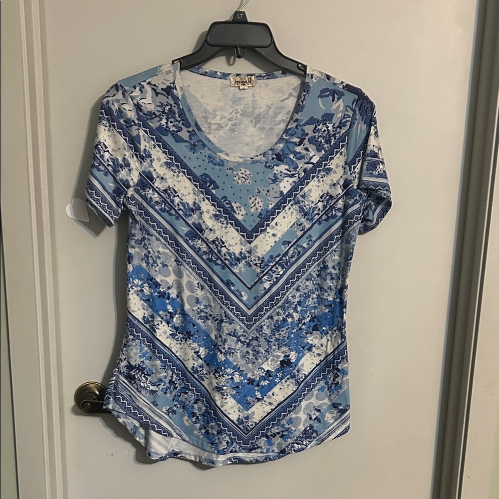 Blue Floral Women's Top